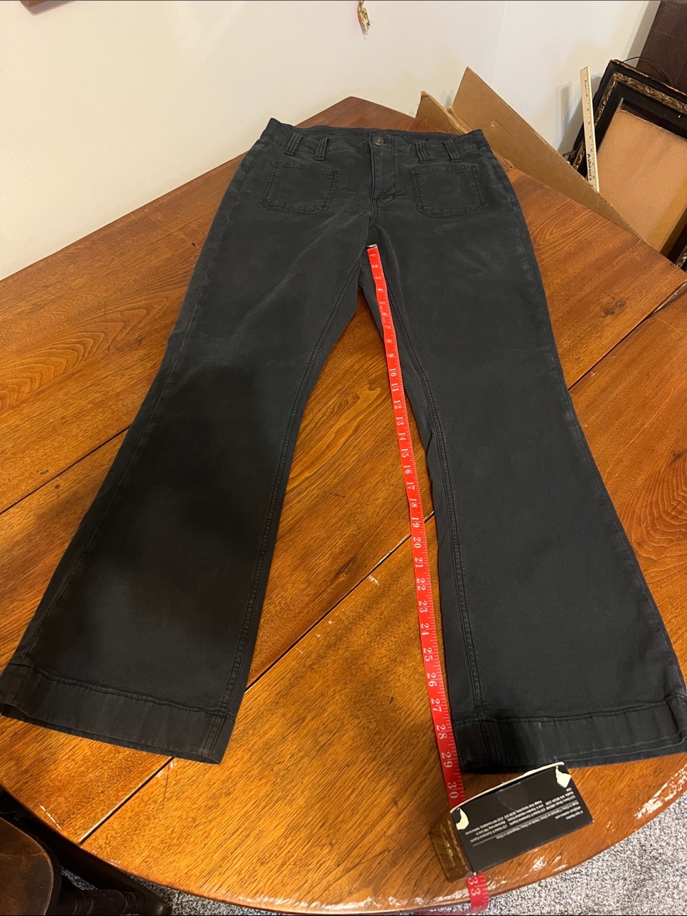 American Eagle Women's Black Flare Twill Pants